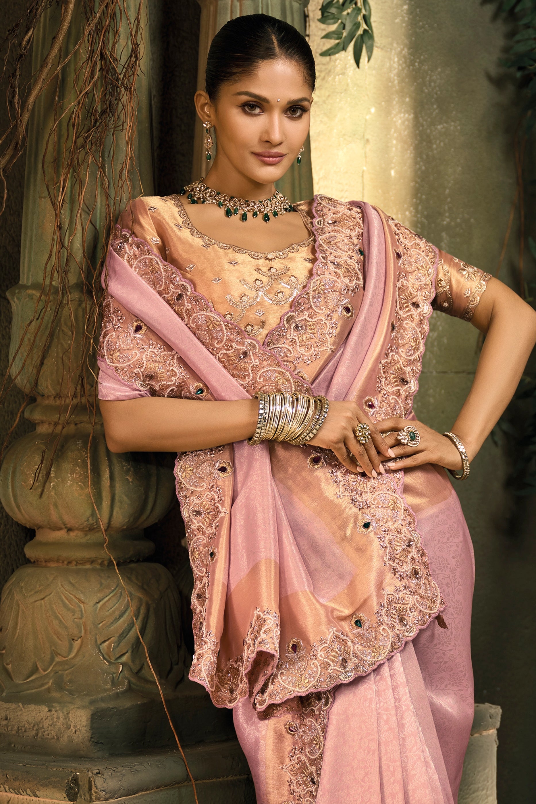 Pink Embroidered Silk Saree-SAR12043_2_SareeButa.com