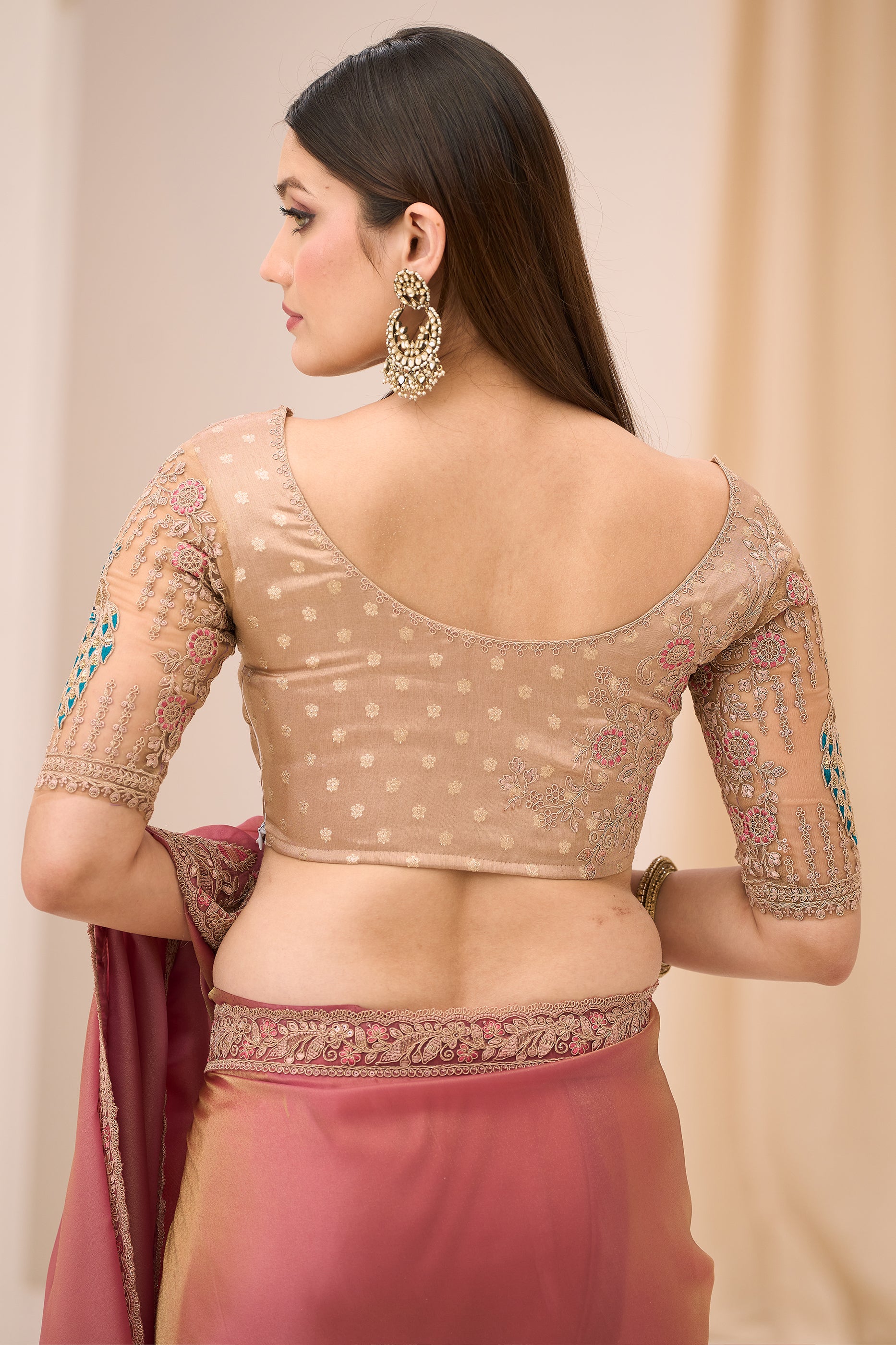 Pink Embroidered Tissue Georgette Saree-SAR12449_5_SareeButa.com
