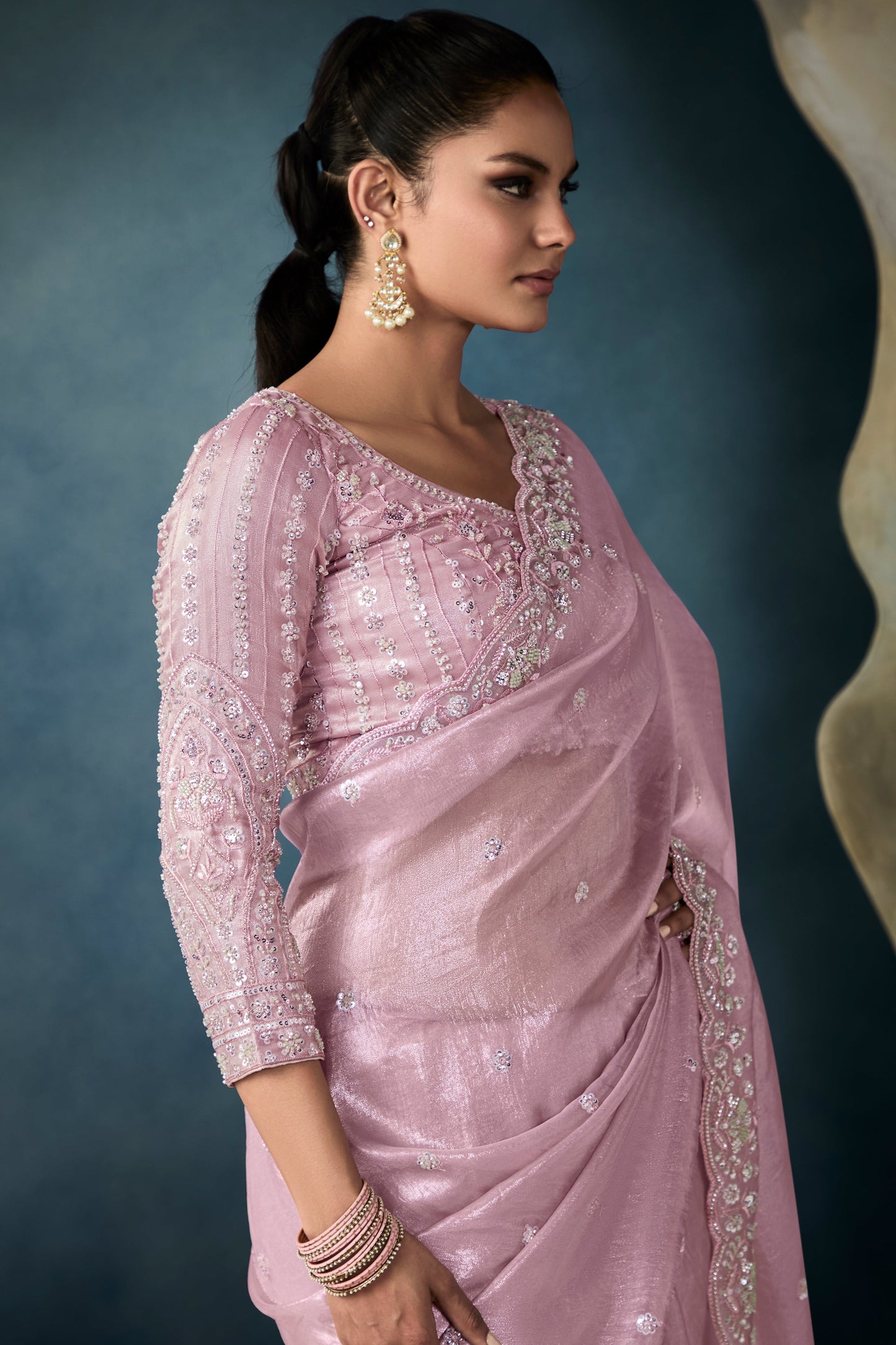 Pink Embroidered Tissue Saree-ZB134339_2_SareeButa.com
