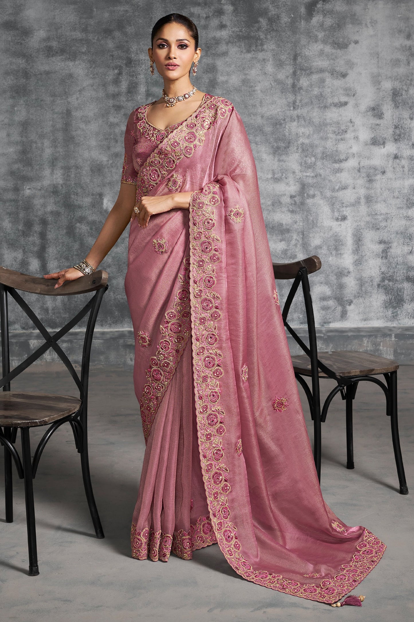 Pink Embroidered Tissue Silk Saree-SAR10458_1_SareeButa.com