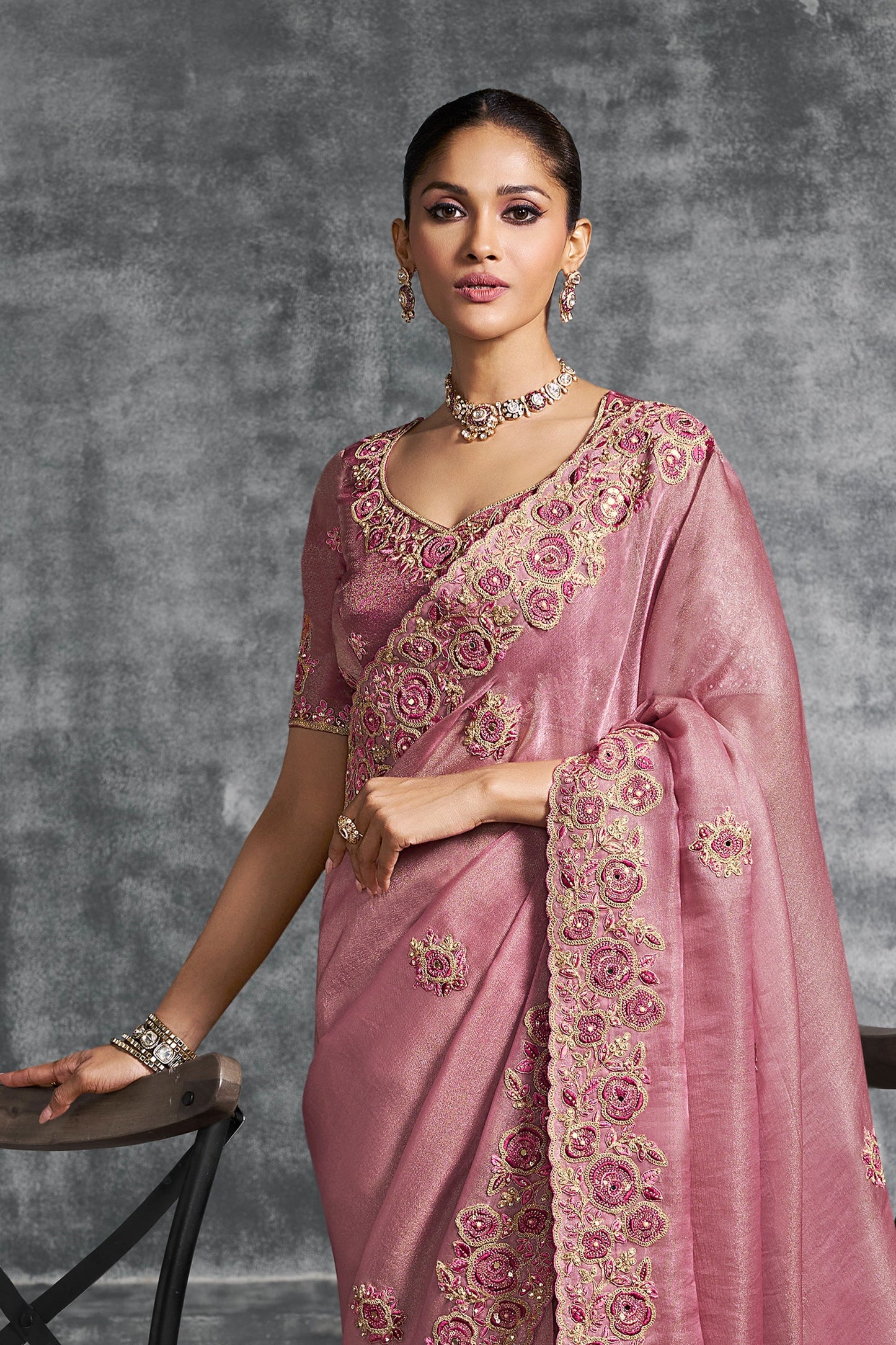 Pink Embroidered Tissue Silk Saree-SAR10458_4_SareeButa.com