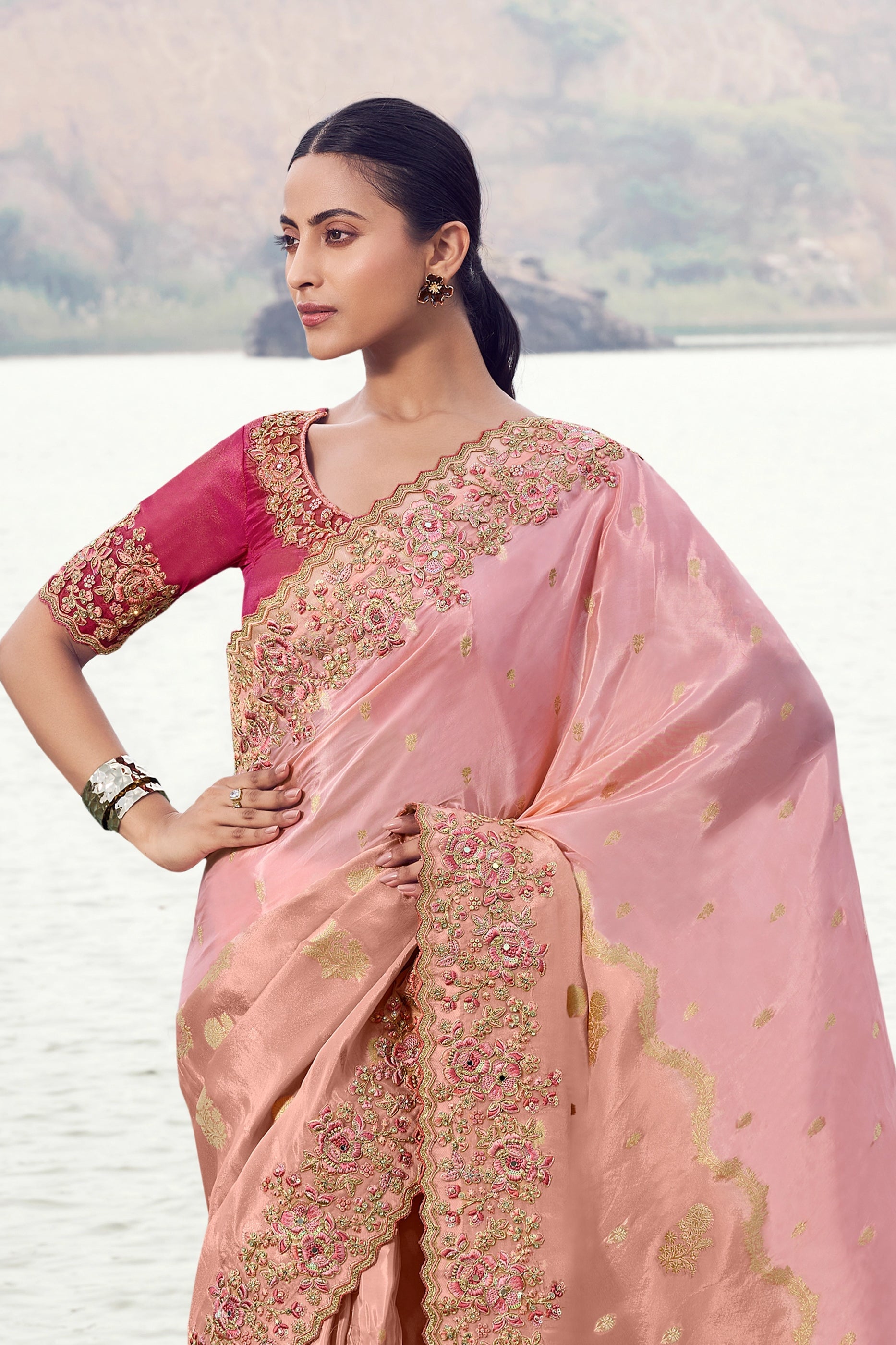 Pink Embroidered Tissue Silk Saree-SAR11011_4_SareeButa.com