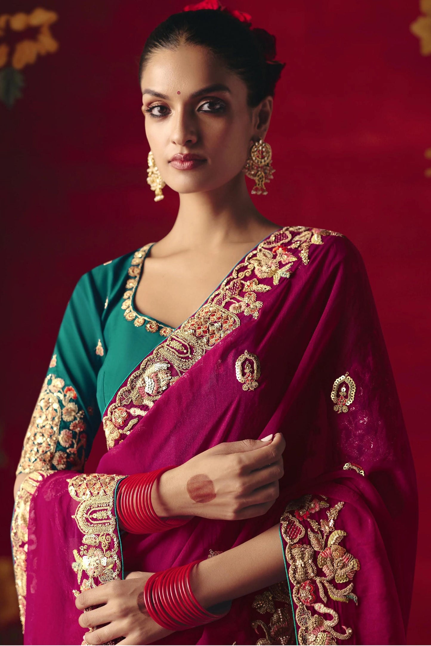 Pink Embroidered Tissue Silk Saree-SAR11459_4_SareeButa.com