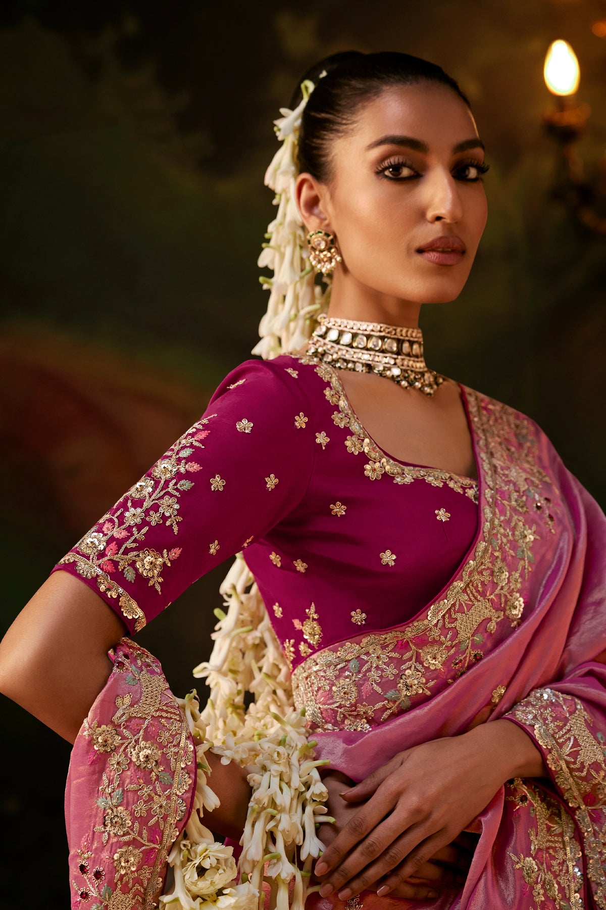 Pink Embroidered Viscose Tissue Saree-SAR13248_2_SareeButa.com