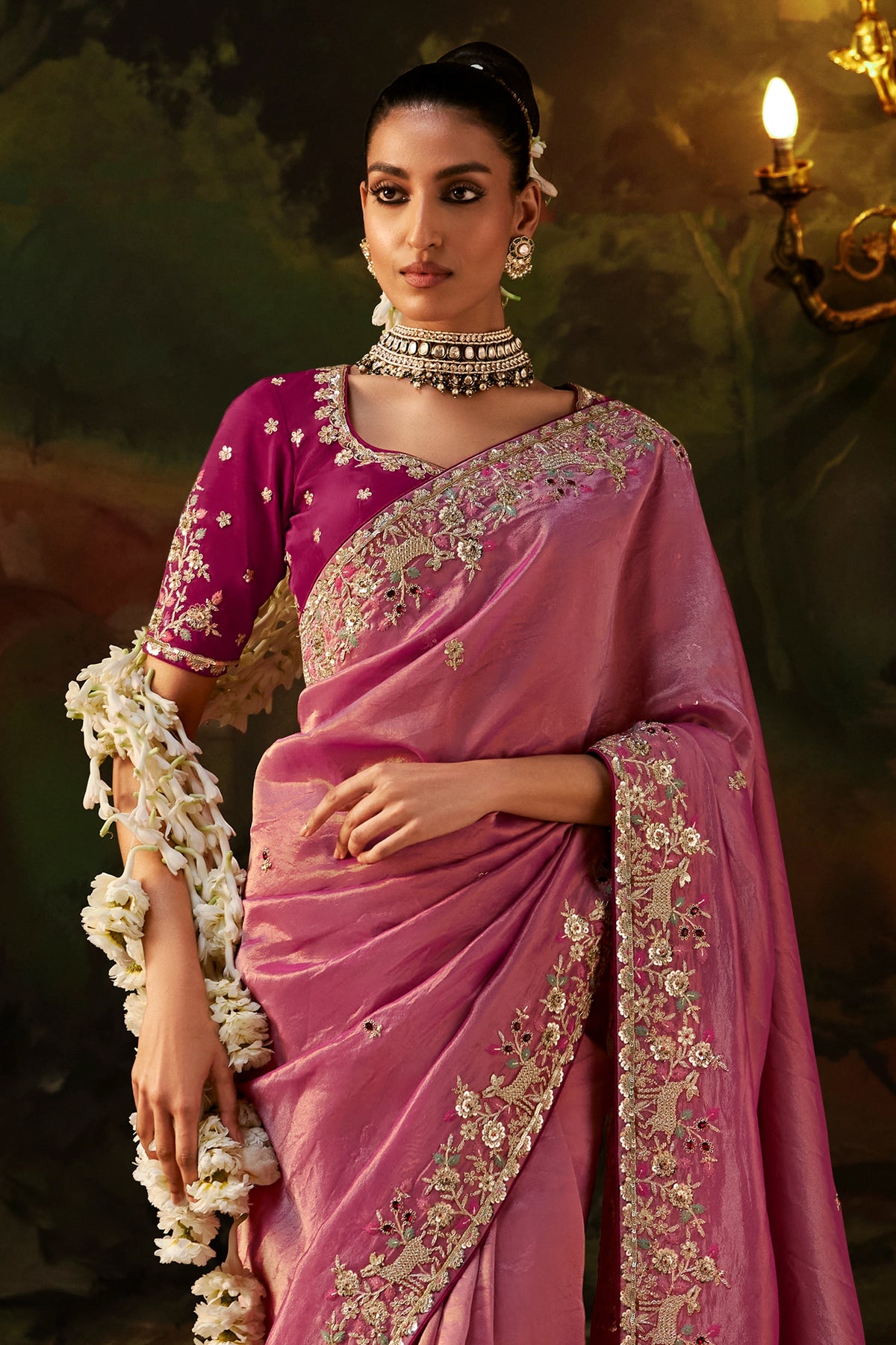 Pink Embroidered Viscose Tissue Saree-SAR13248_3_SareeButa.com
