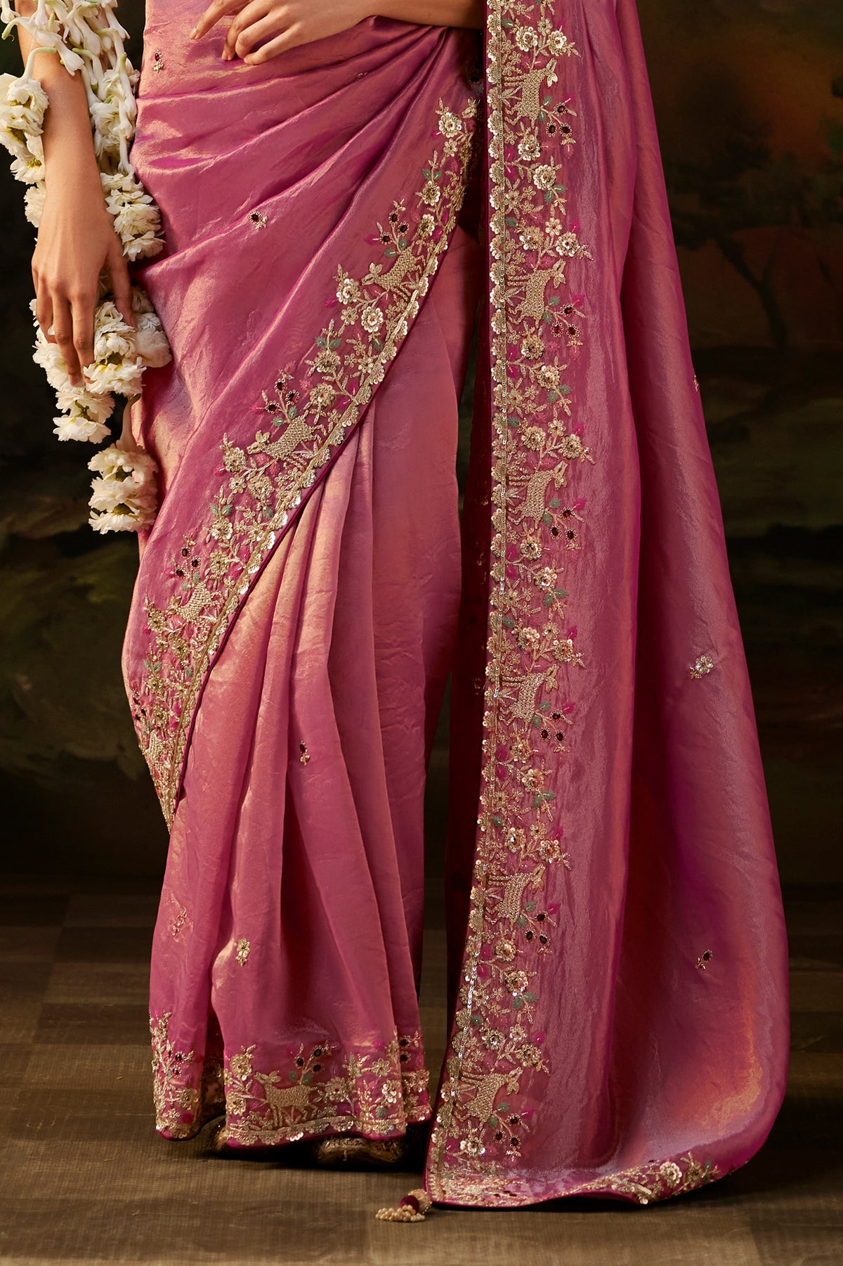 Pink Embroidered Viscose Tissue Saree-SAR13248_4_SareeButa.com