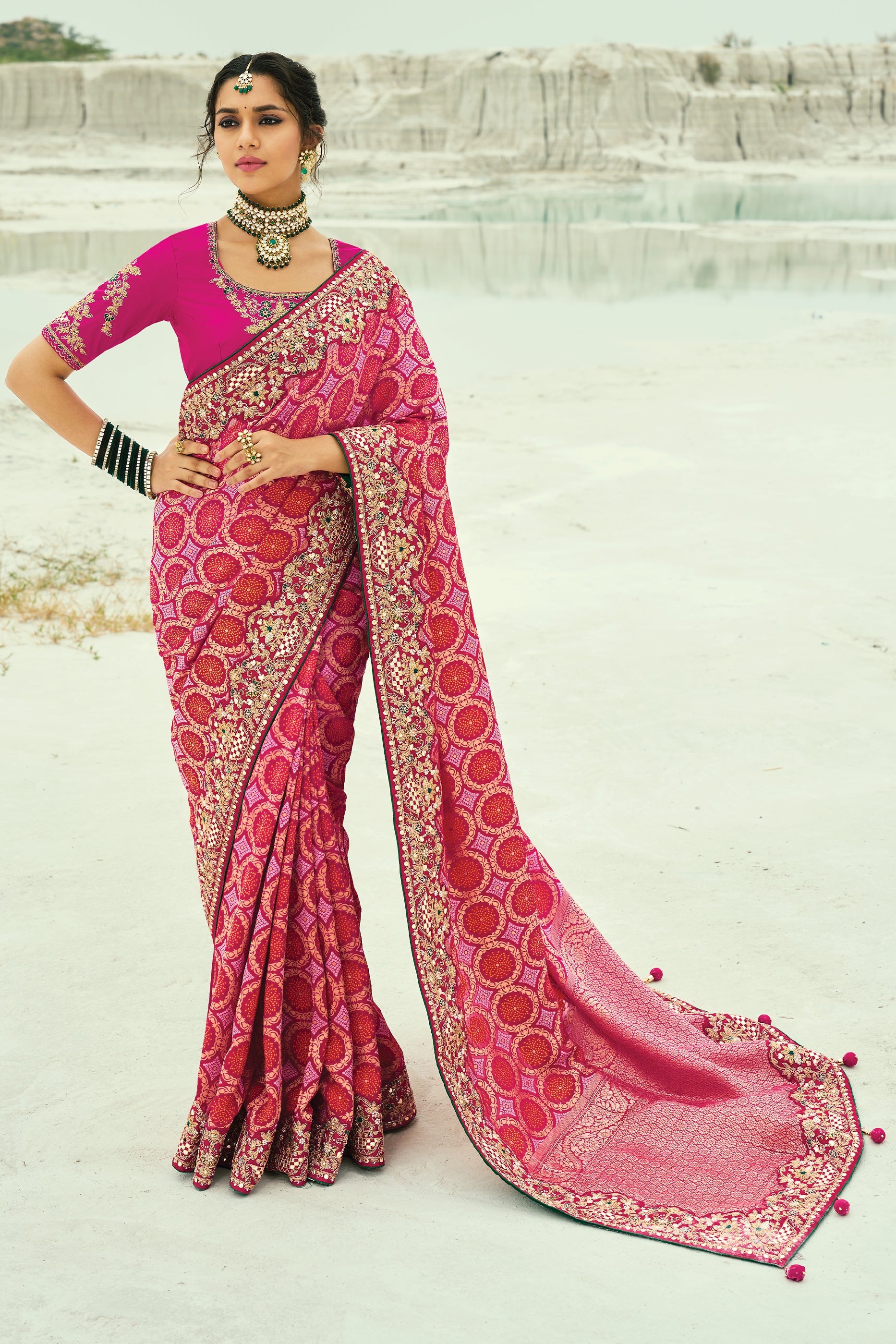 Pink Georgette Bandhani Saree-SAR10294_1_SareeButa.com