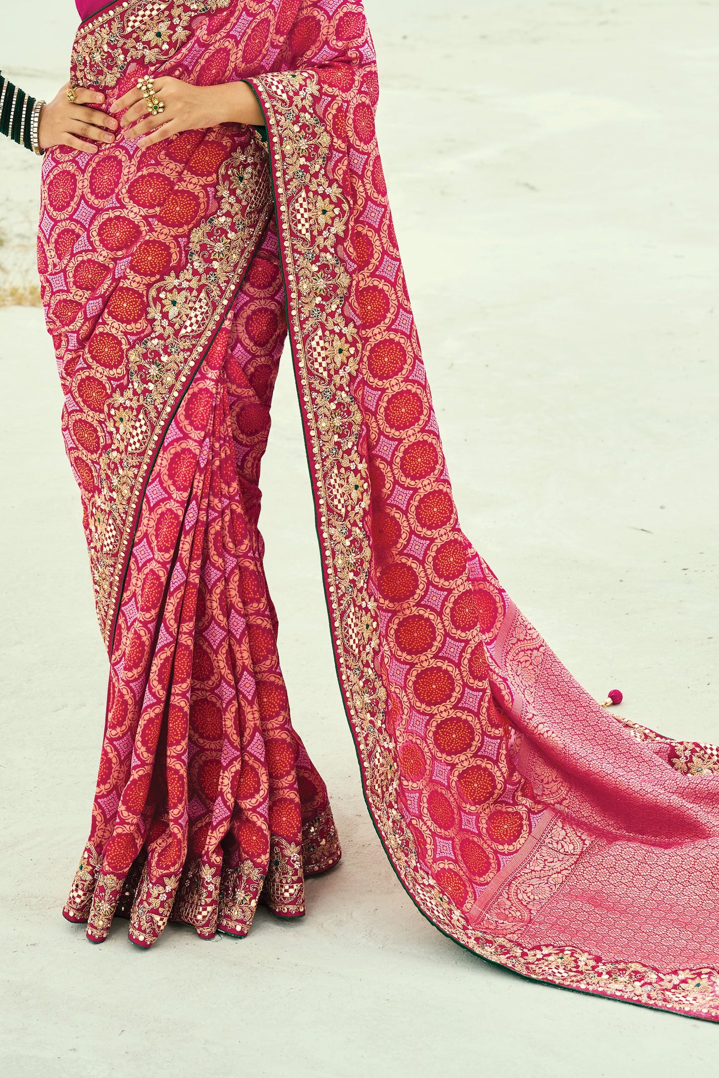Pink Georgette Bandhani Saree-SAR10294_4_SareeButa.com