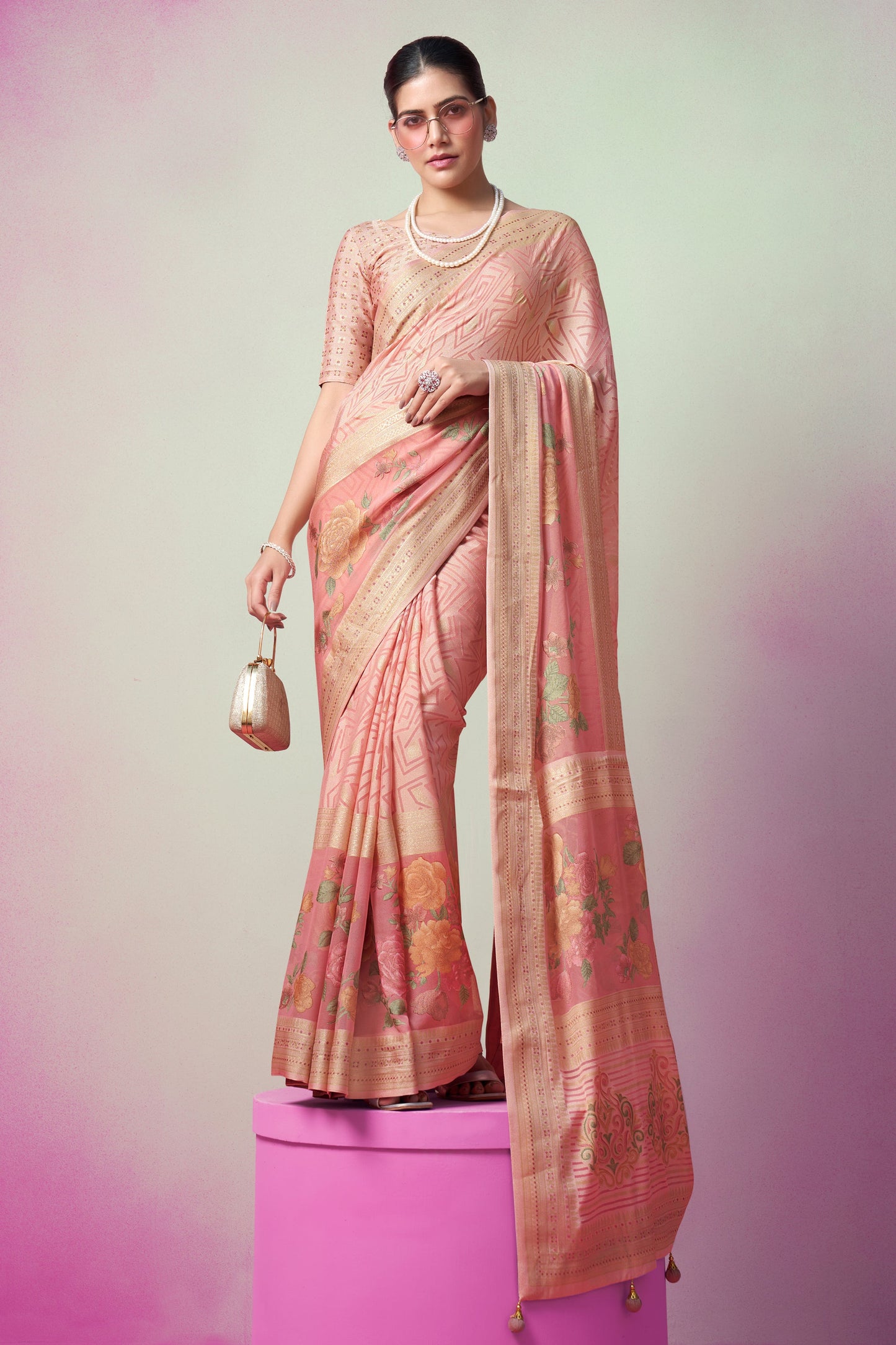 Pink Georgette Brasso Saree-ZB134172_1_SareeButa.com