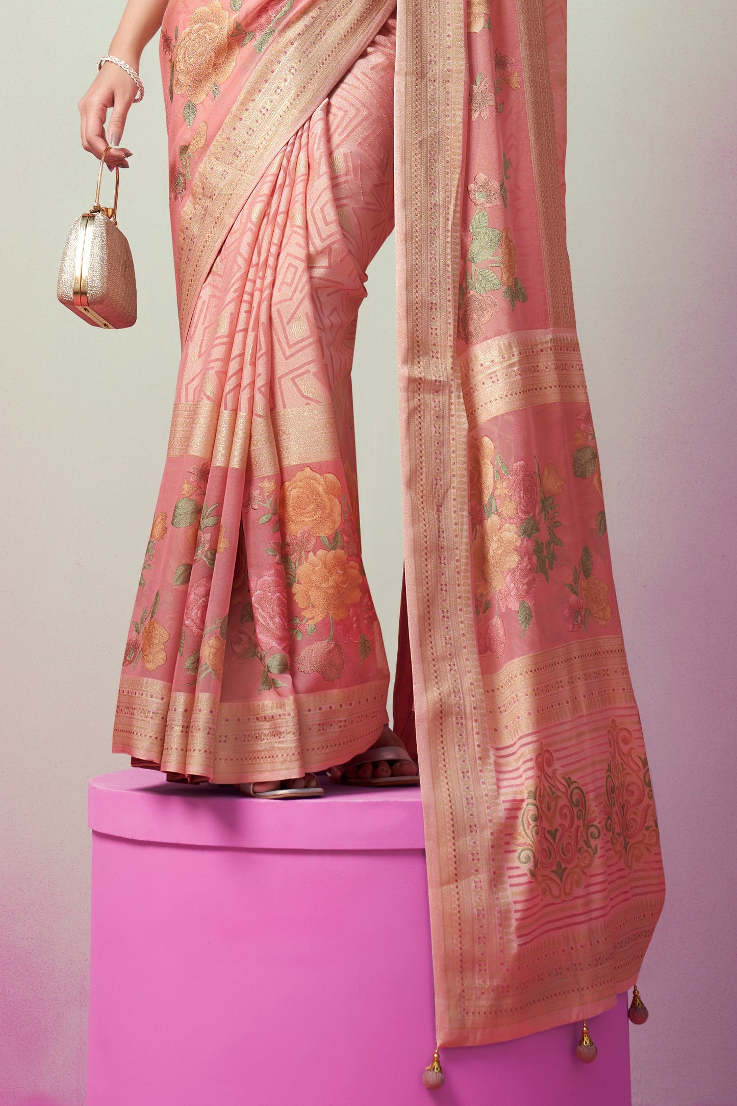 Pink Georgette Brasso Saree-ZB134172_4_SareeButa.com