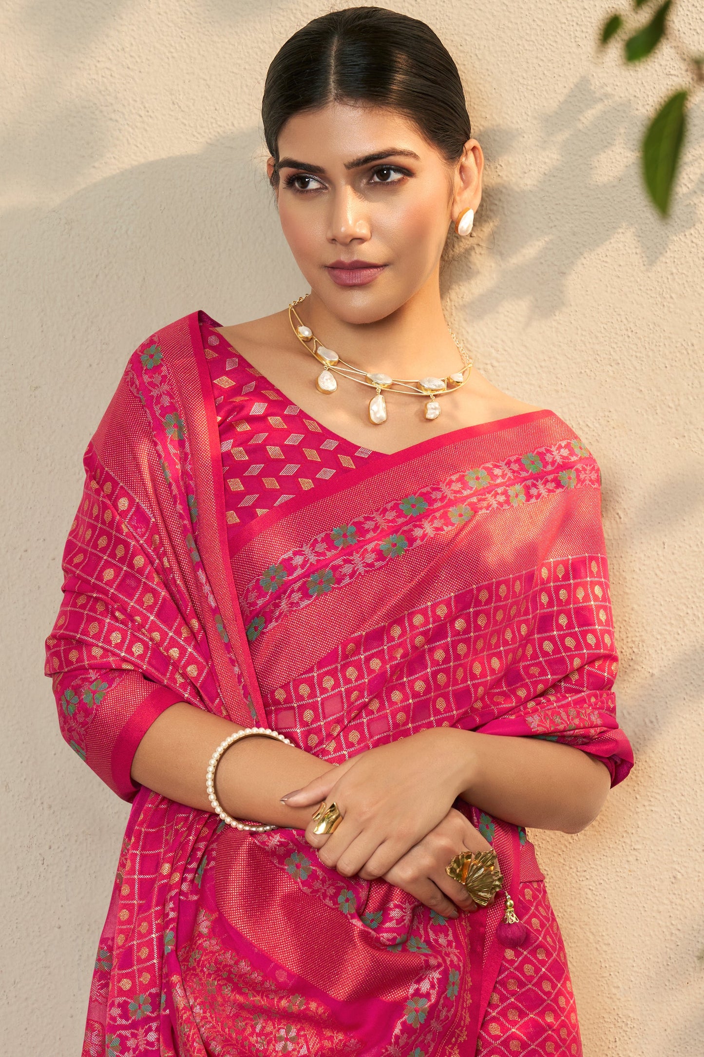 Pink Georgette Brasso Saree-ZB134516_3_SareeButa.com