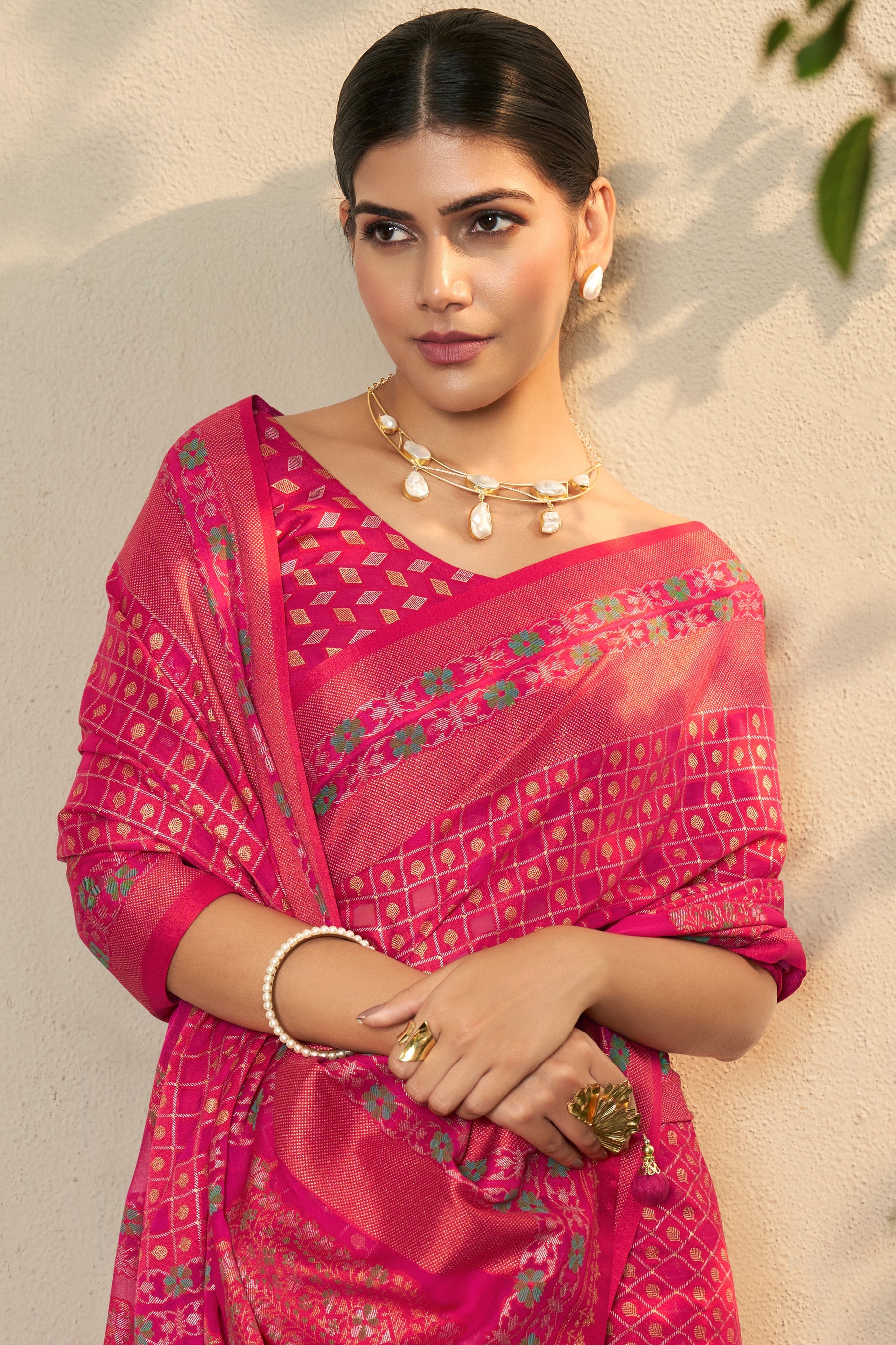 Pink Georgette Brasso Saree-ZB134516_3_SareeButa.com