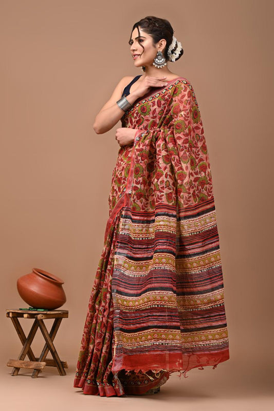 pink-handblock-print-cotton-linen-saree-zb132551_2_SareeButa.com