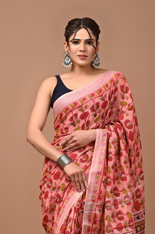 pink-handblock-print-cotton-linen-saree-zb132564_2_SareeButa.com
