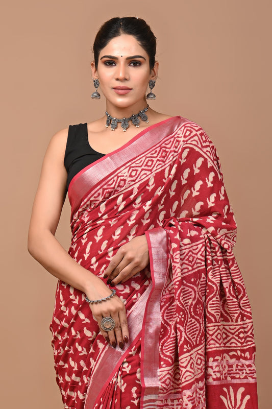 pink-handblock-print-cotton-linen-saree-zb132584_2_SareeButa.com