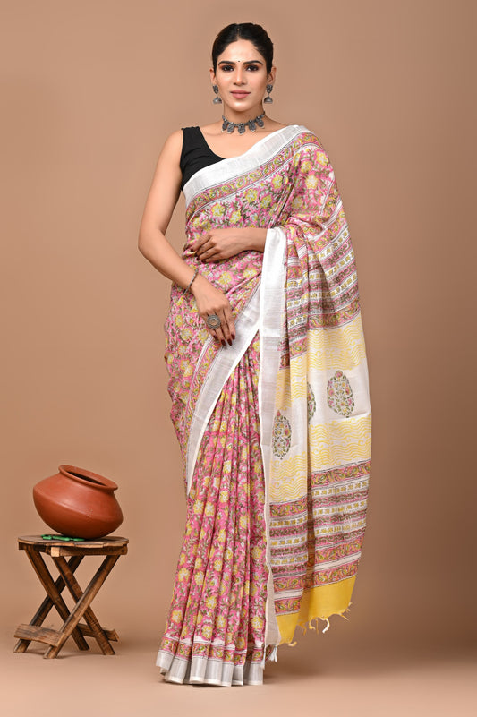 pink-handblock-print-cotton-linen-saree-zb132586_1_SareeButa.com
