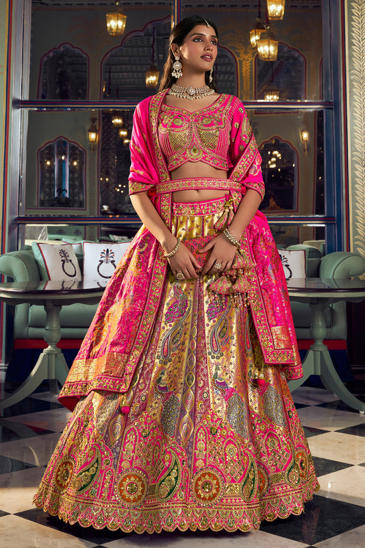 Pink Heavy Work Banarasi Silk Lehenga-SAR13167_1_SareeButa.com
