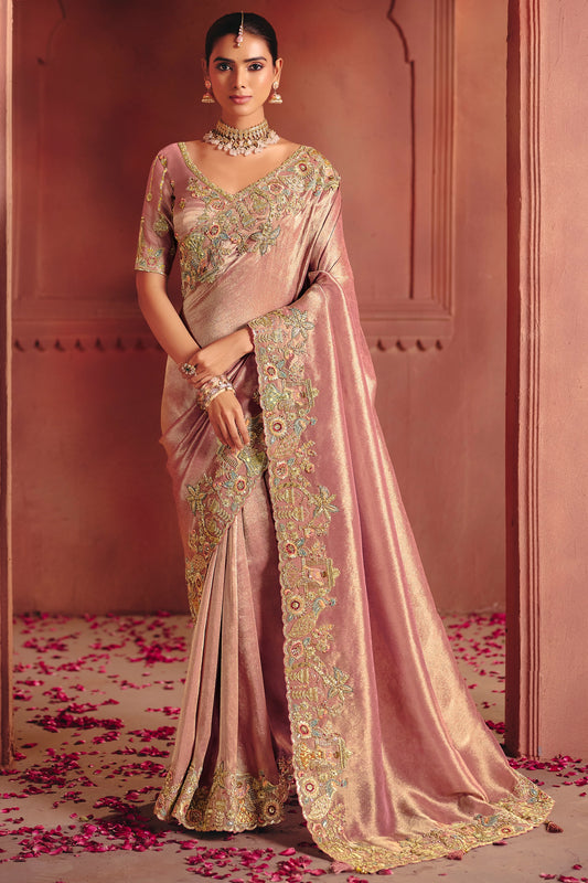 Pink Heavy Work Embroidered Silk Saree-SAR12076_1_SareeButa.com