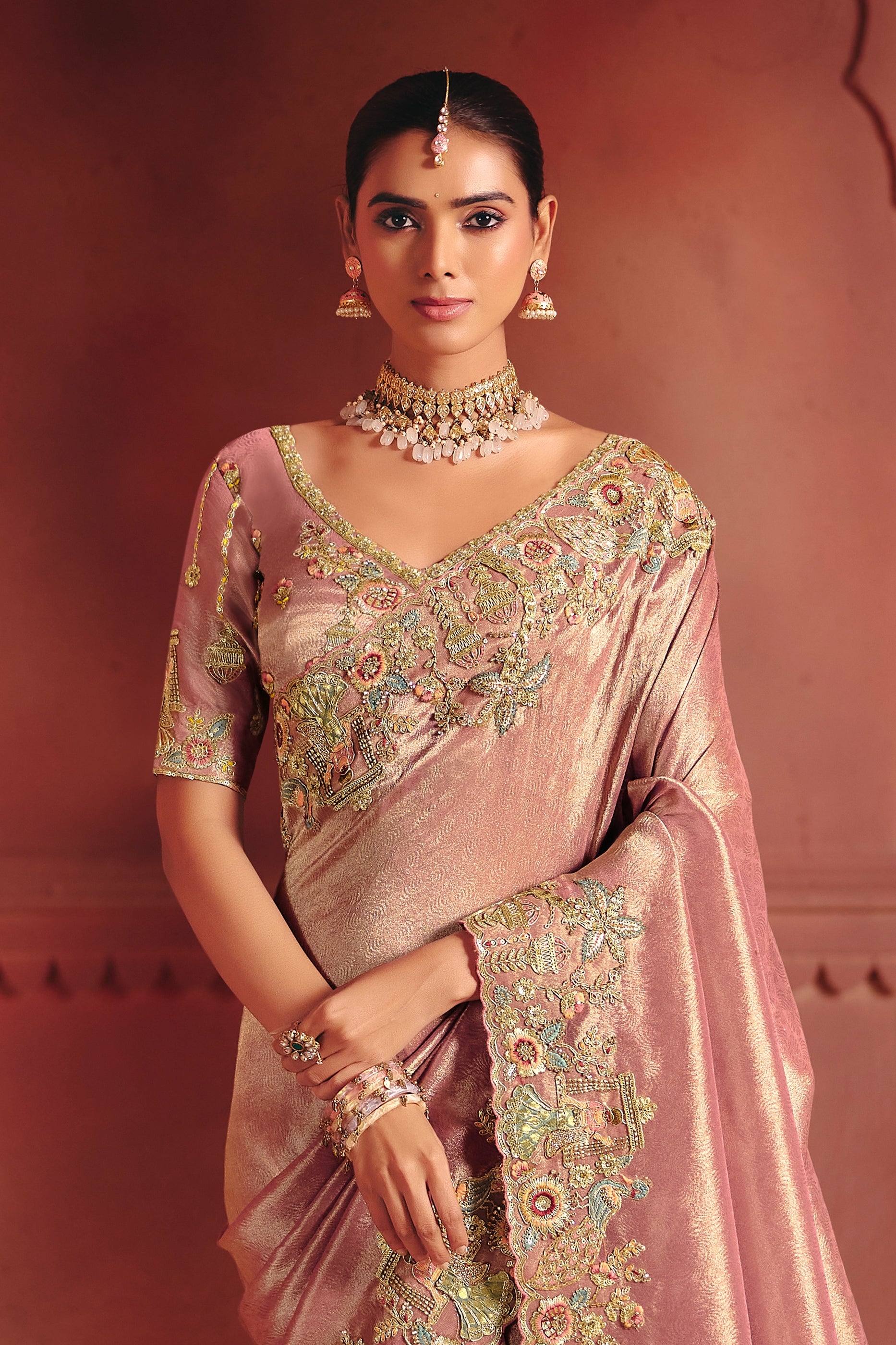 Pink Heavy Work Embroidered Silk Saree-SAR12076_3_SareeButa.com