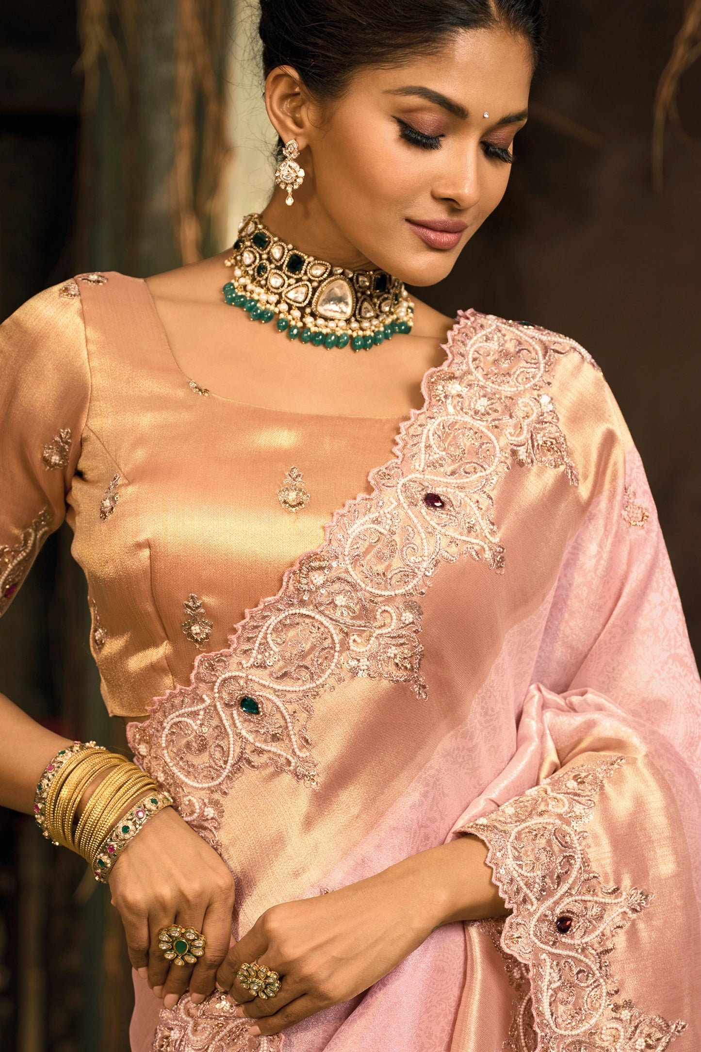 Pink Heavy Work Woven Silk Saree-SAR11581_2_SareeButa.com