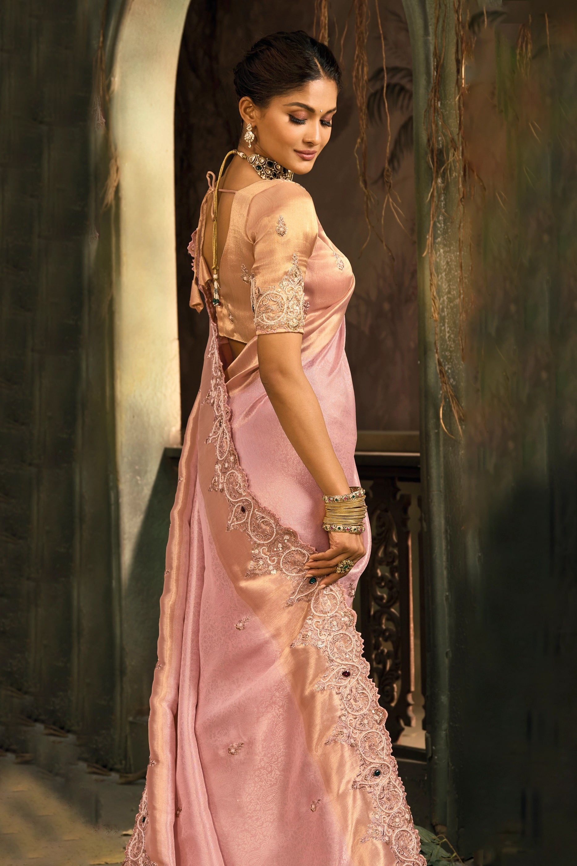 Pink Heavy Work Woven Silk Saree-SAR11581_3_SareeButa.com