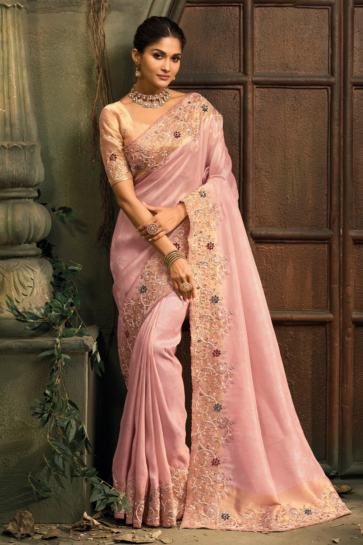 Pink Heavy Work Woven Silk Saree-SAR11588_1_SareeButa.com