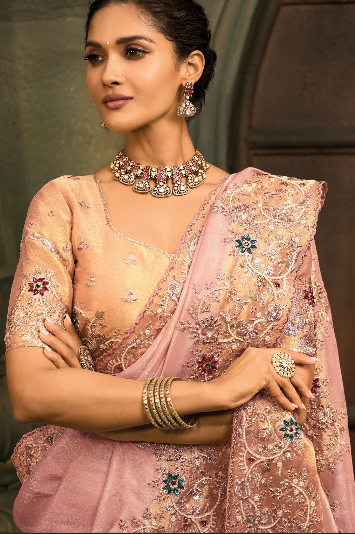 Pink Heavy Work Woven Silk Saree-SAR11588_2_SareeButa.com