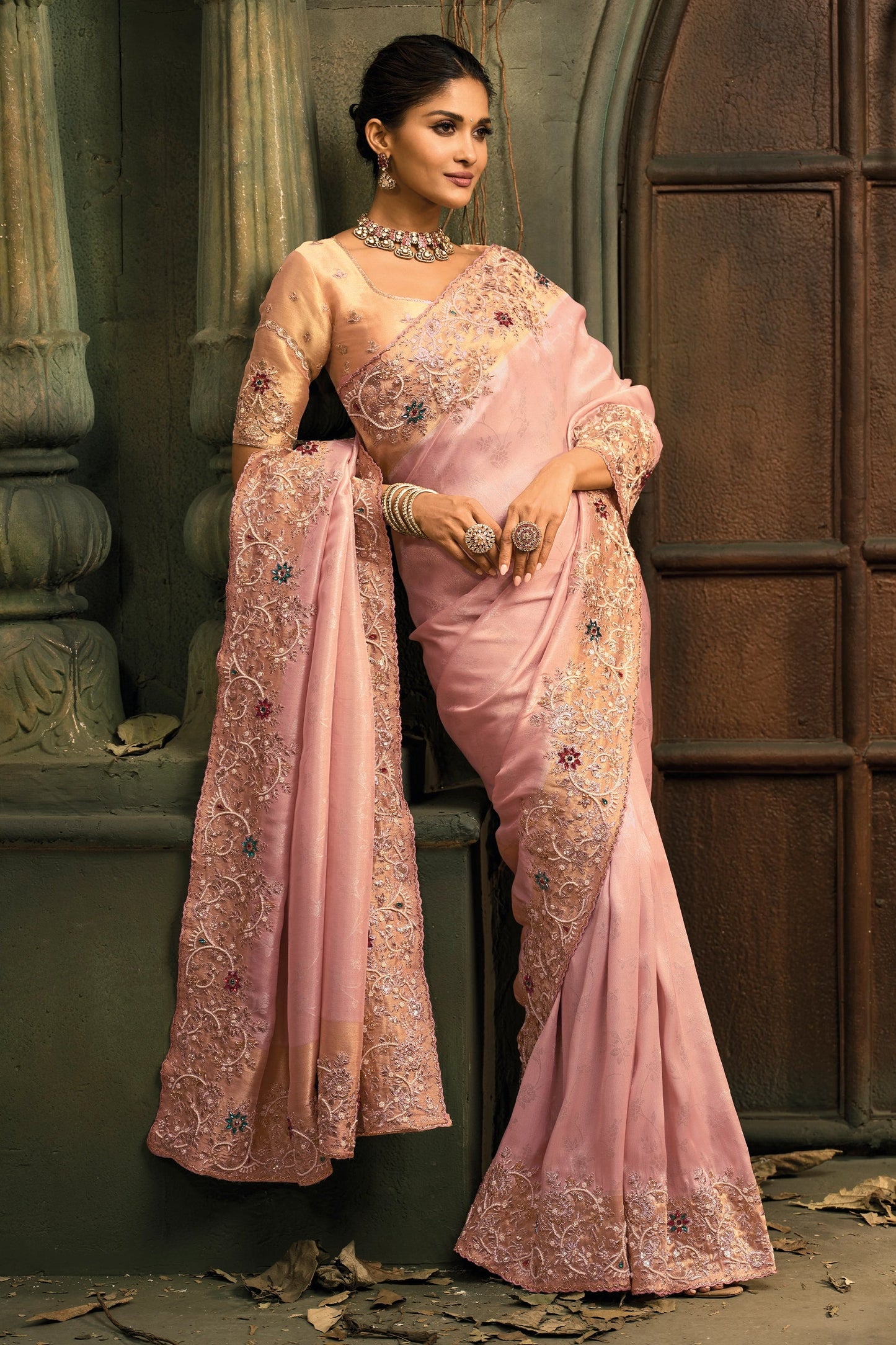 Pink Heavy Work Woven Silk Saree-SAR11588_4_SareeButa.com