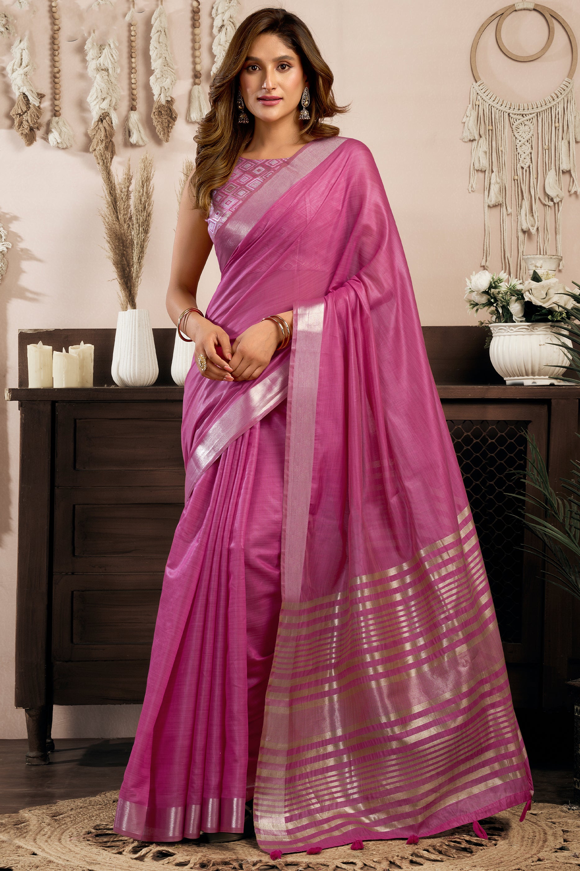 Pink Khadi Cotton Saree-SAR12654_1_SareeButa.com