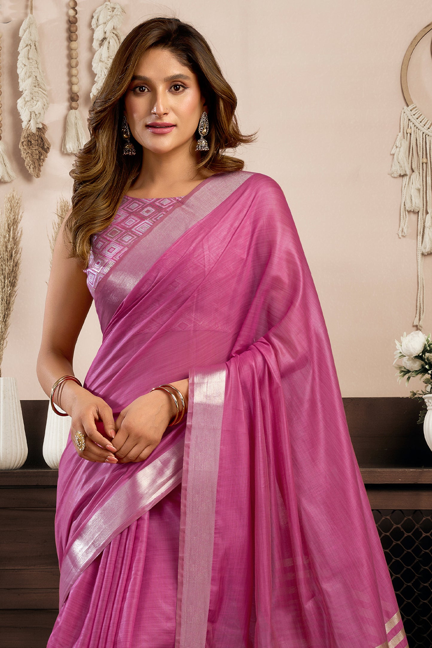 Pink Khadi Cotton Saree-SAR12654_3_SareeButa.com