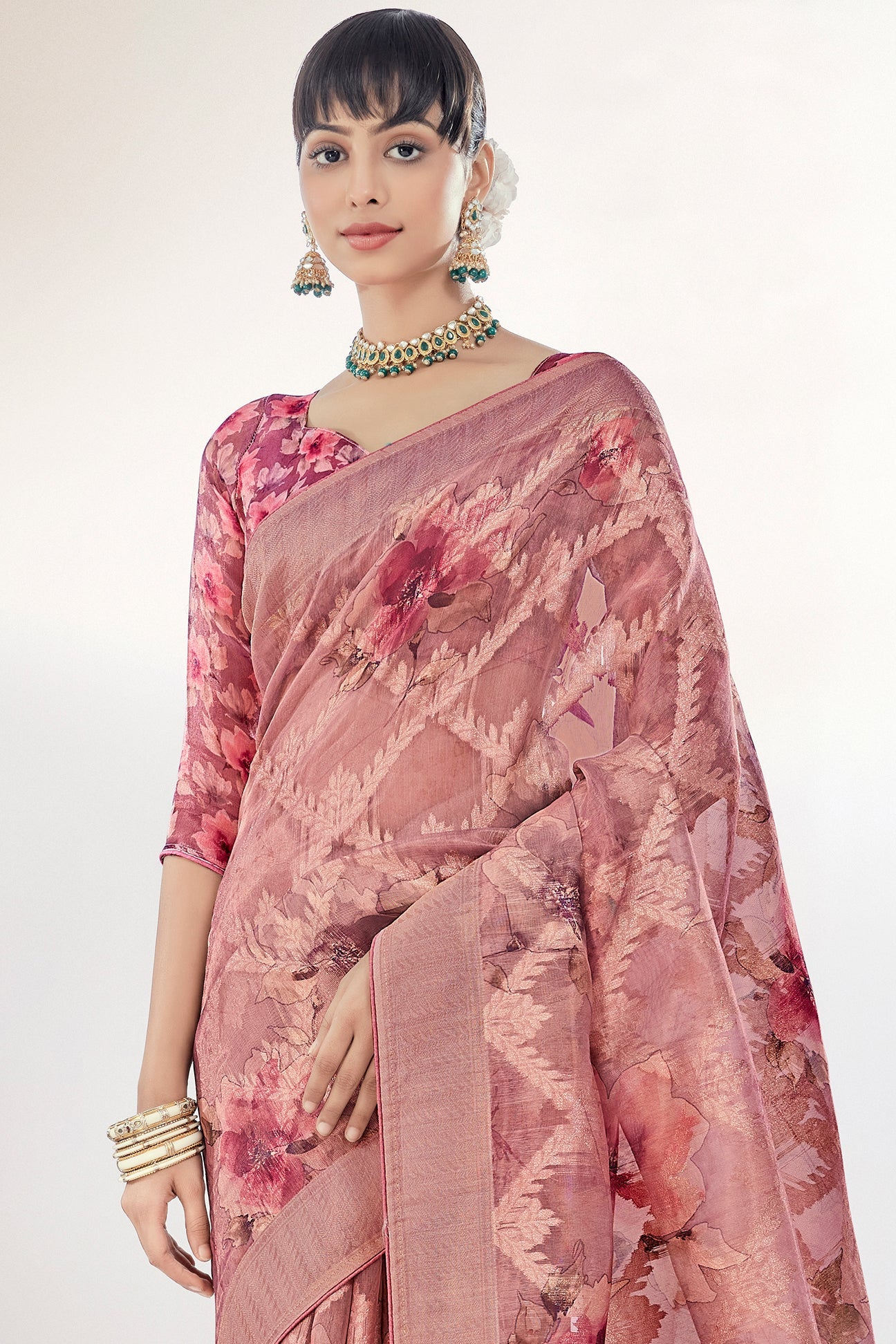 Pink Organza Silk Saree-ZB132363_2