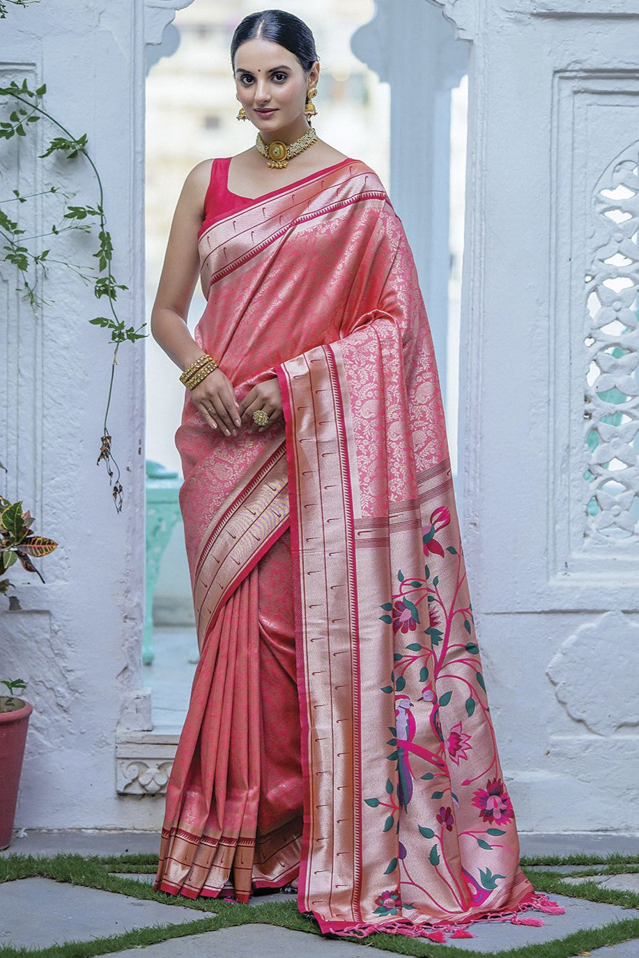 Pink Paithani Silk Saree-ZB131604_1