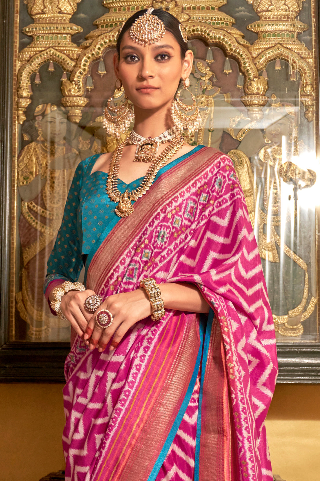 Pink Patola Silk Saree-ZB132057_2