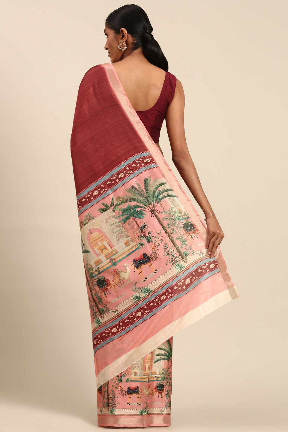 Blush Pink Printed Cotton Saree-ZB132978_3_SareeButa.com