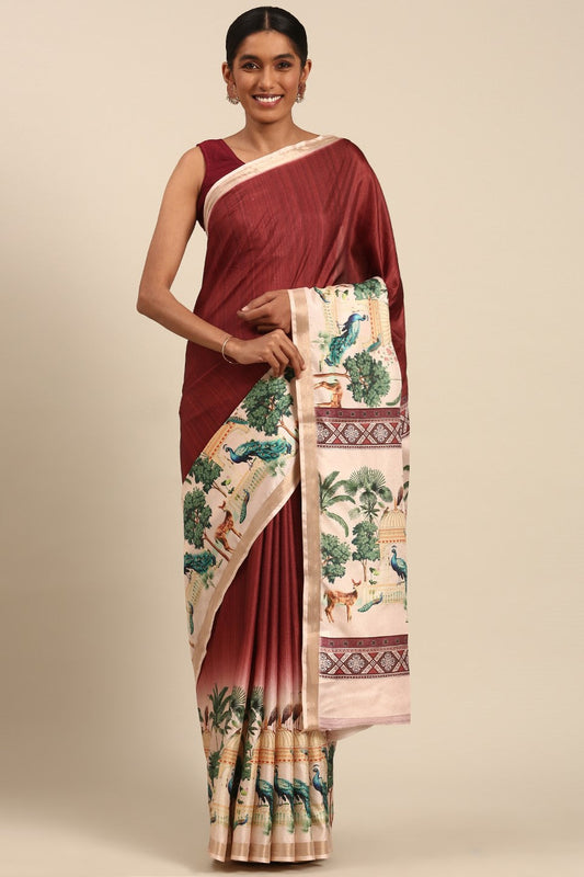 Blush Pink Printed Cotton Saree-ZB132984_1_SareeButa.com