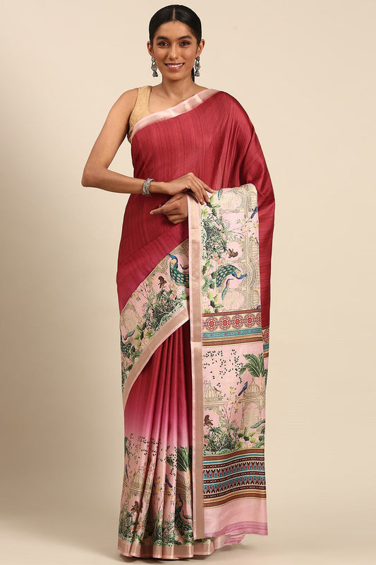 Pink Printed Cotton Saree-ZB133440_1_SareeButa.com