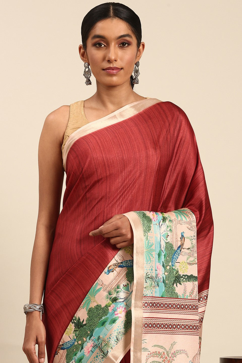 Pink Printed Cotton Saree-ZB133448_2_SareeButa.com