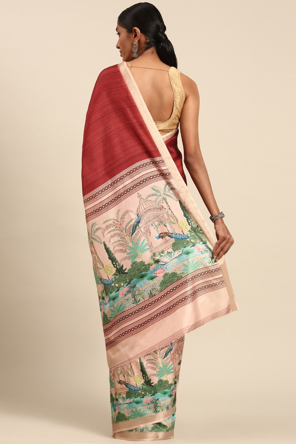 Pink Printed Cotton Saree-ZB133448_3_SareeButa.com