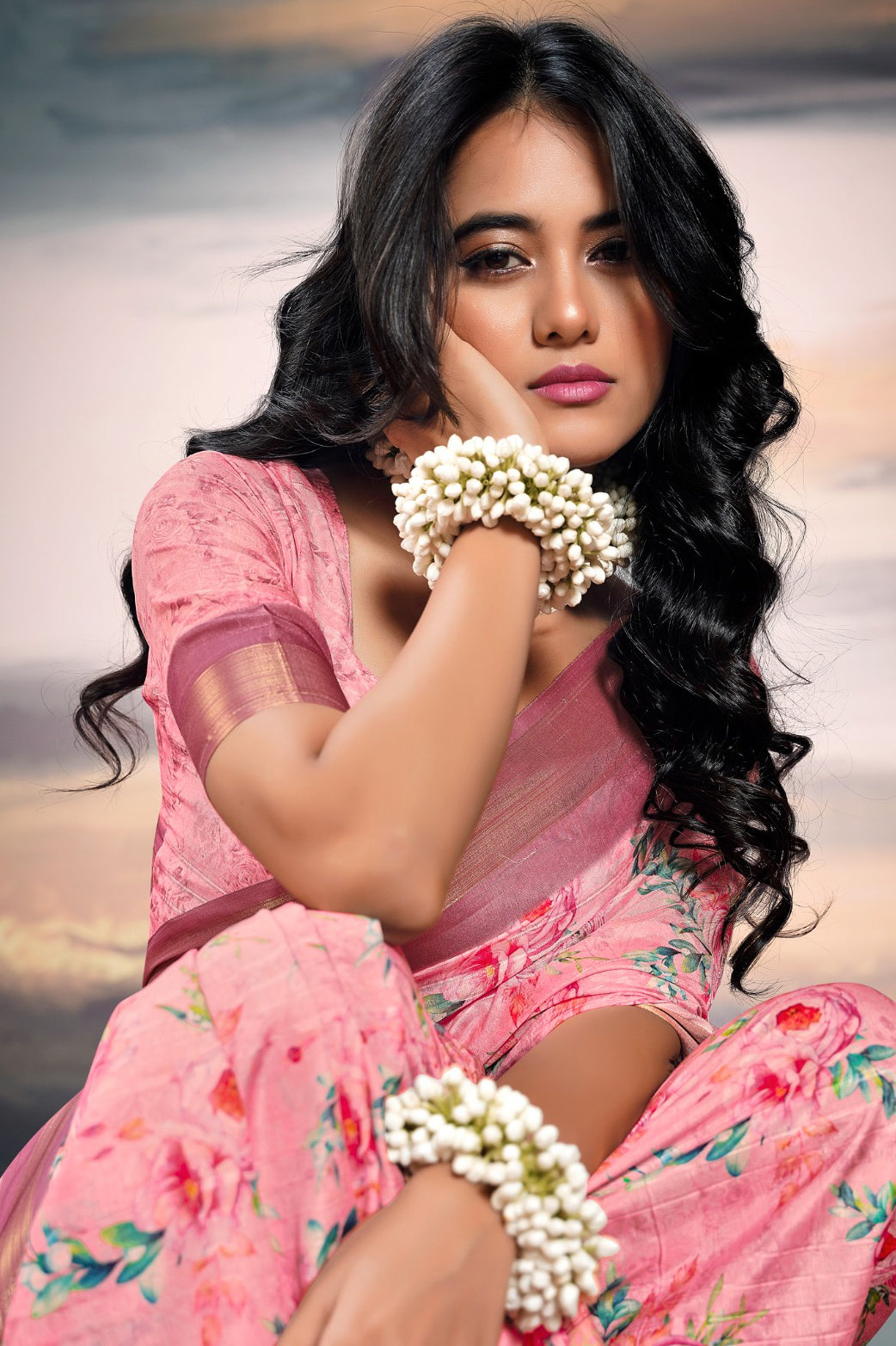Pink Printed Cotton Silk Saree-ZB134352_2_SareeButa.com