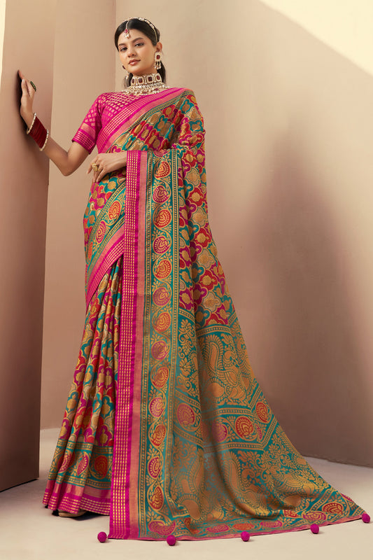 Pink Printed Georgette Saree-SAR10123_1_SareeButa.com