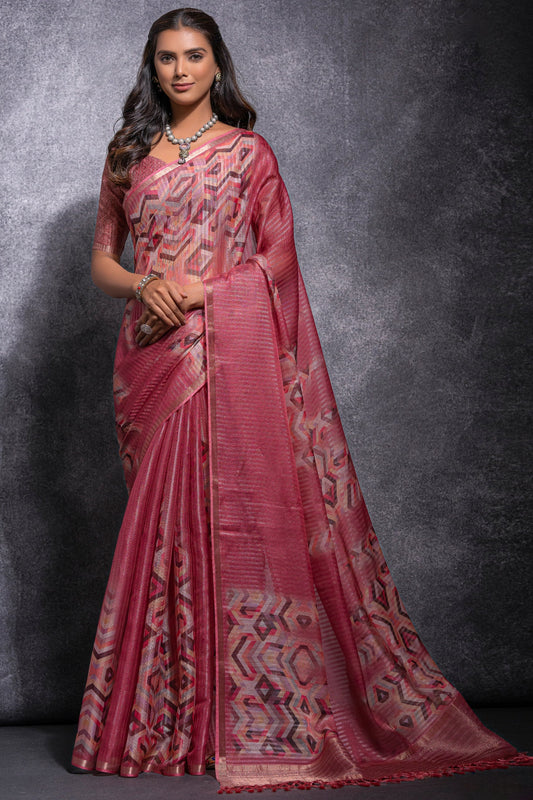 pink-printed-linen-silk-saree-zb132505_1_SareeButa.com