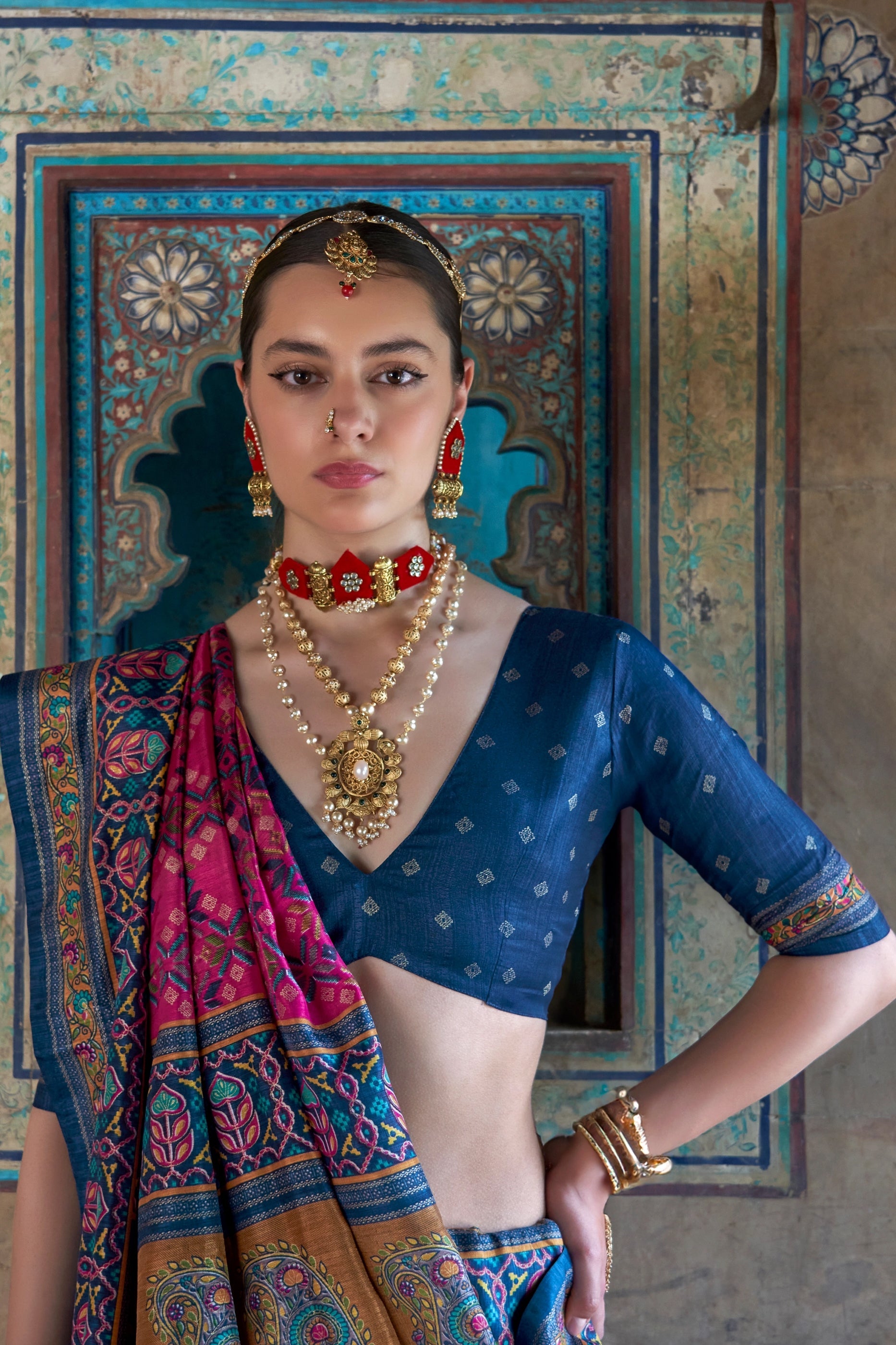 Pink Printed Patola Silk Saree-SAR11298_2_SareeButa.com