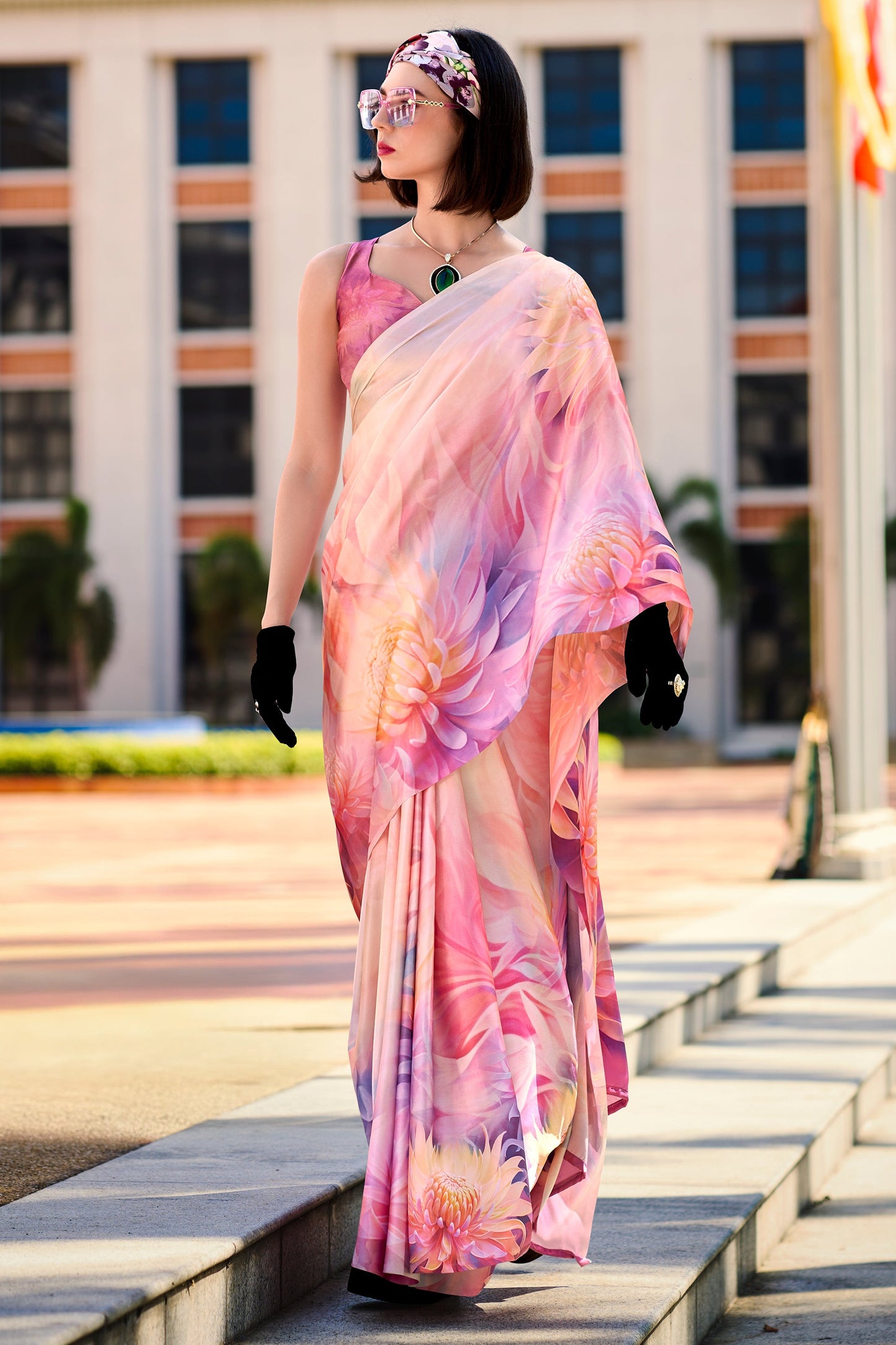 Pink Printed Satin Crepe Saree-ZB134011_3_SareeButa.com