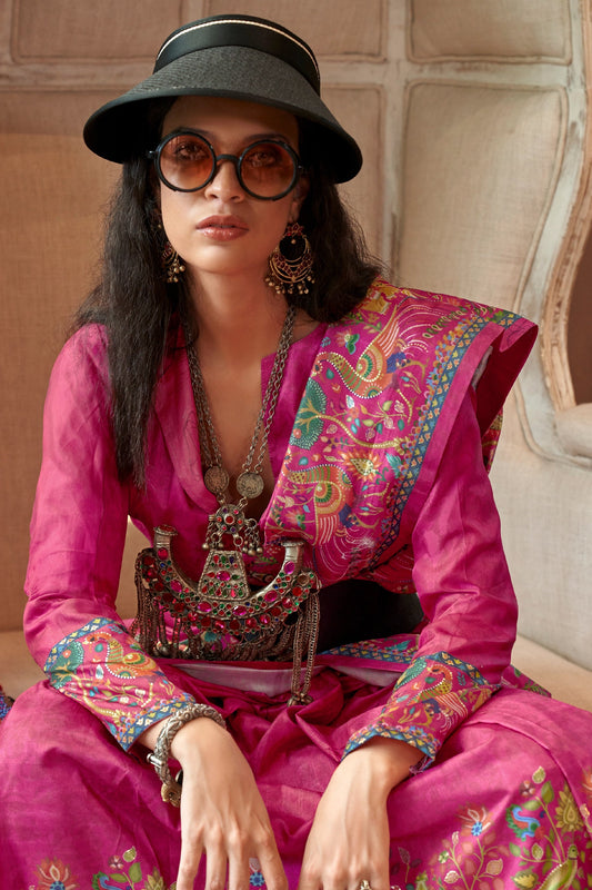 Pink Printed Silk Saree-SAR11273_2_SareeButa.com