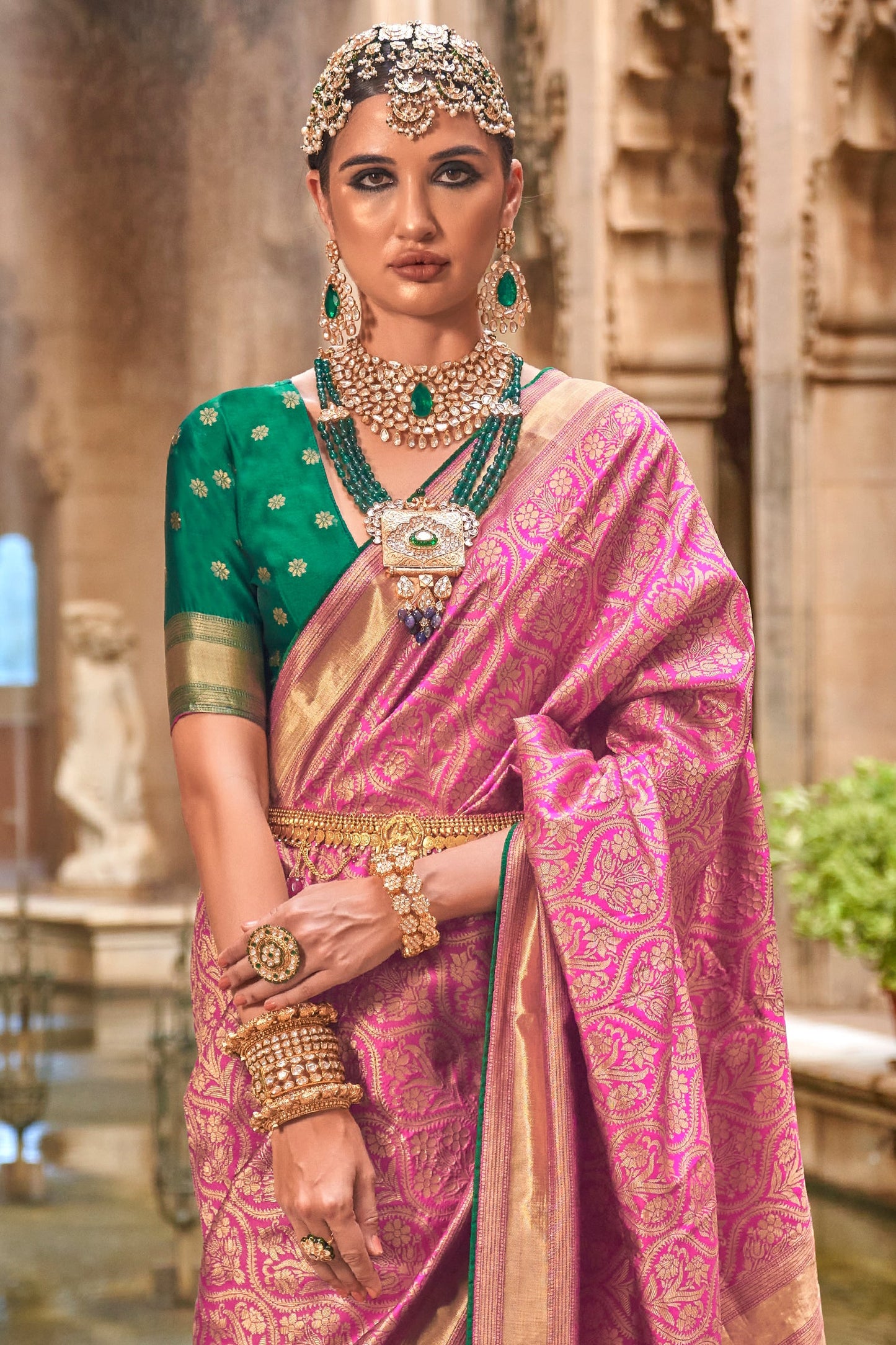 pink-printed-silk-saree-zb132492_3_SareeButa.com