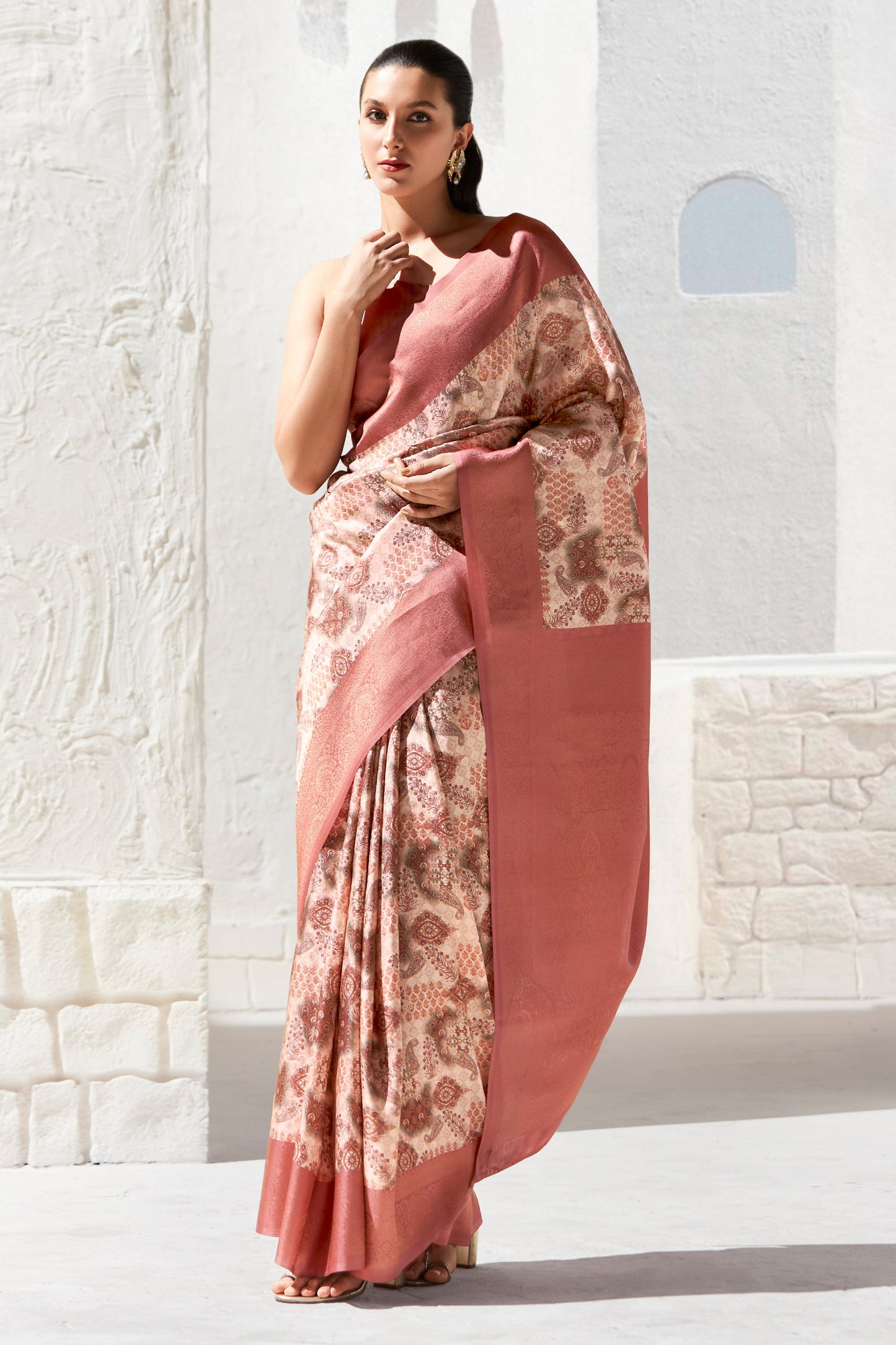 Pink Printed Silk Saree-ZB133411_1_SareeButa.com