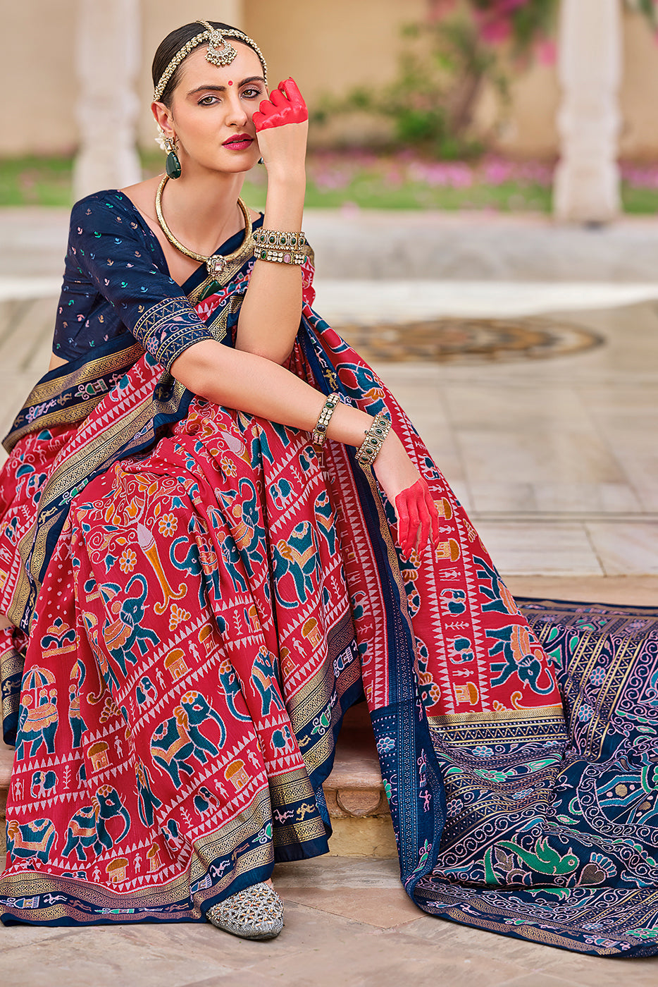 Pink Printed Silk Saree-ZB133670_4_SareeButa.com