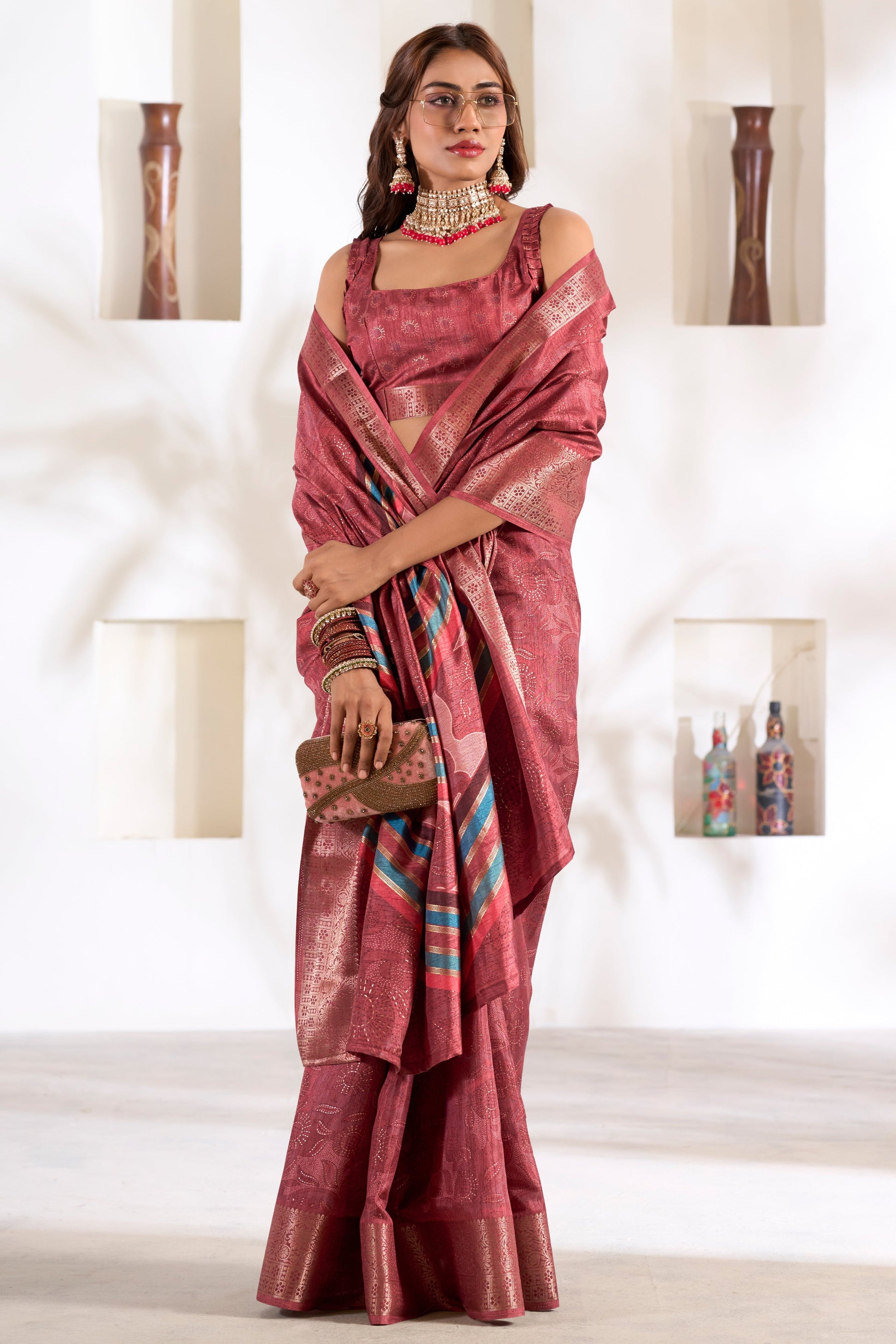 Pink Printed Silk Saree-ZB133767_3_SareeButa.com