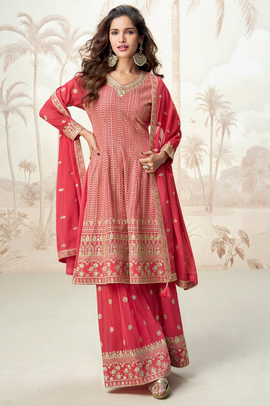 Pink Readymade A-line Georgette Suit-SS550_1_SareeButa.com