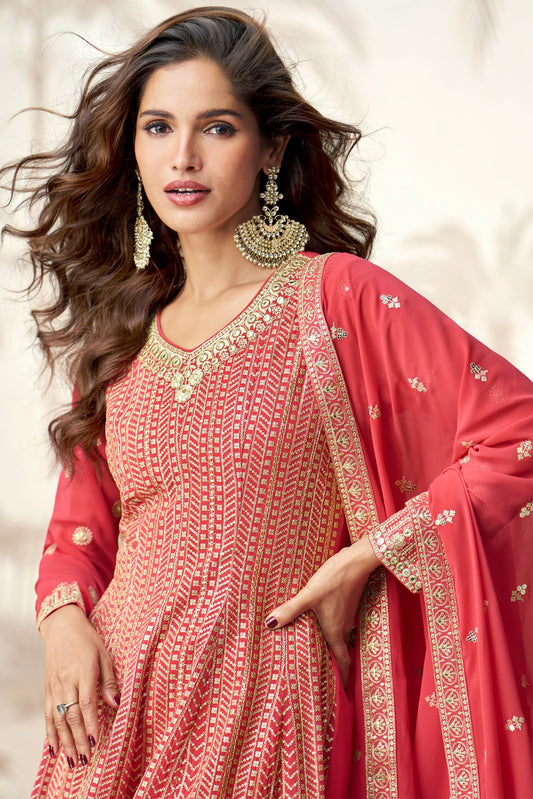 Pink Readymade A-line Georgette Suit-SS550_2_SareeButa.com
